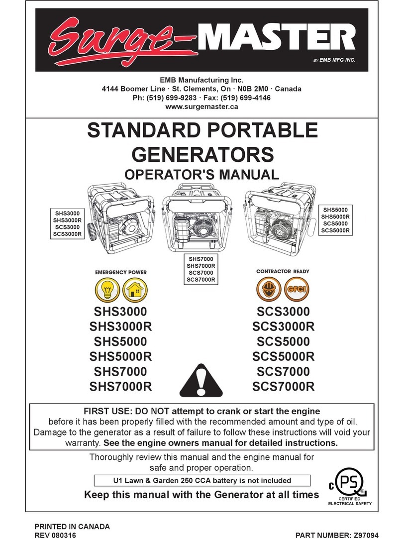 SURGEMASTER SHS3000 Operator's manual