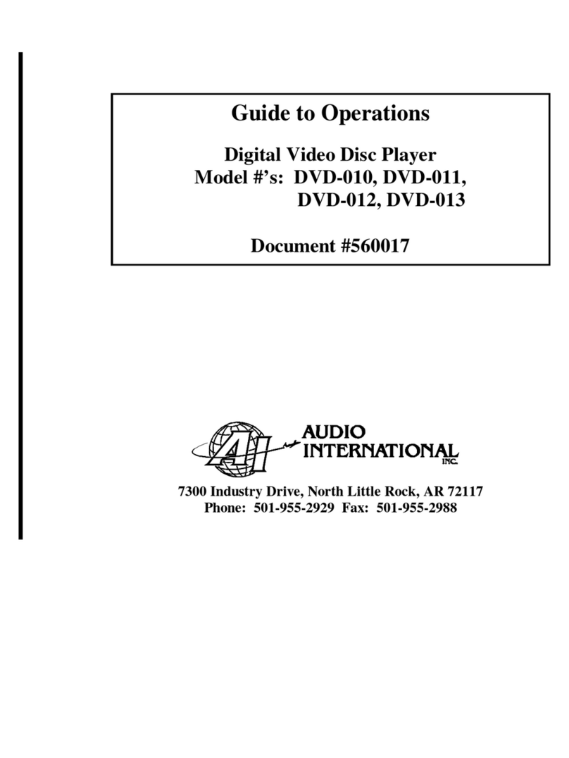 Audio international DVD-010 Guide to operations