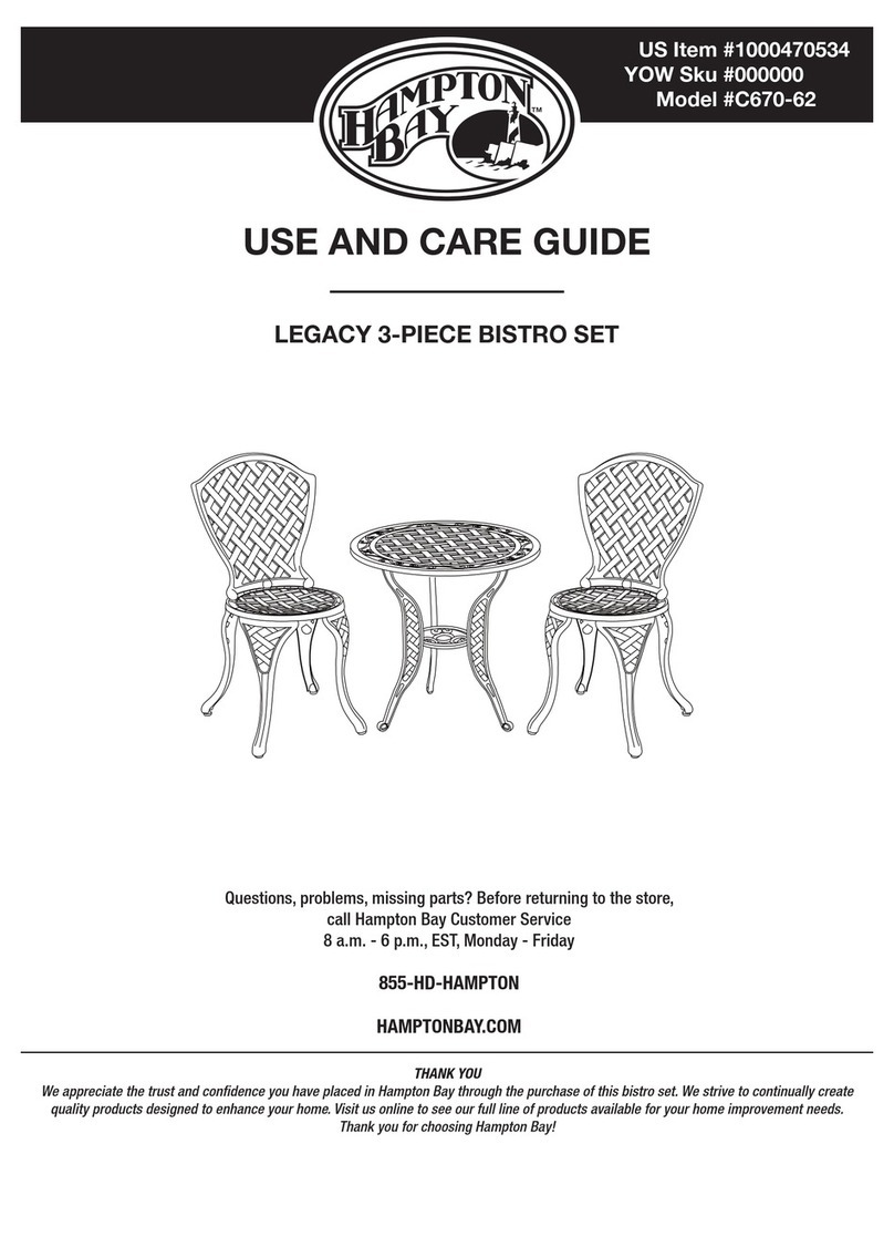 HAMPTON BAY C670-62 Use and care guide