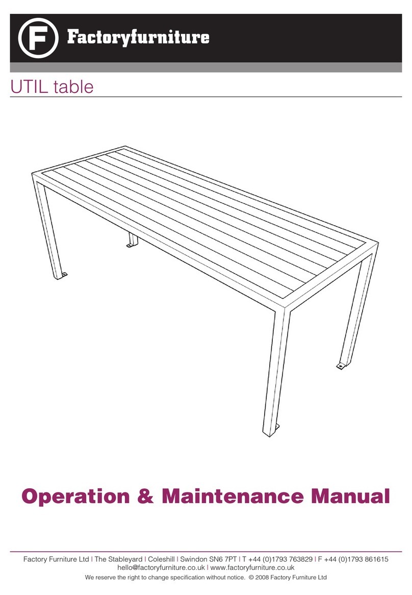 Factoryfurniture UTIL table Operation & maintenance manual Factoryfurniture UTIL table Operation & maintenance manual