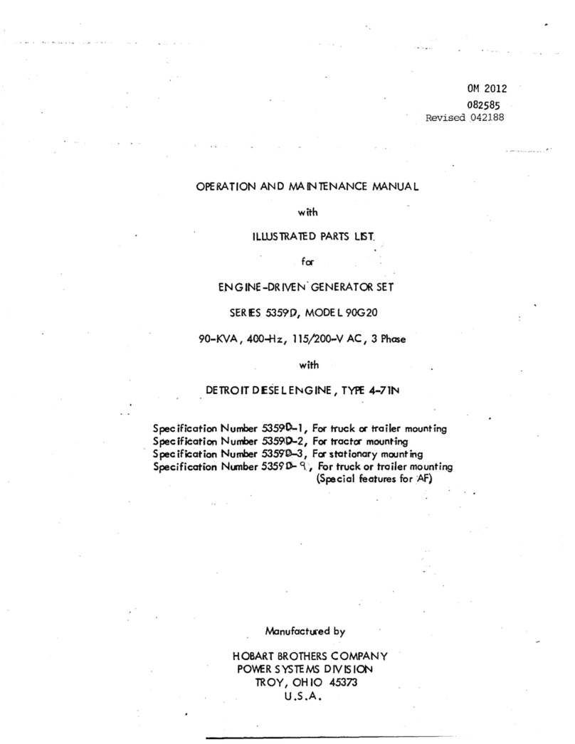 Hobart 5359D Operation and maintenance manual