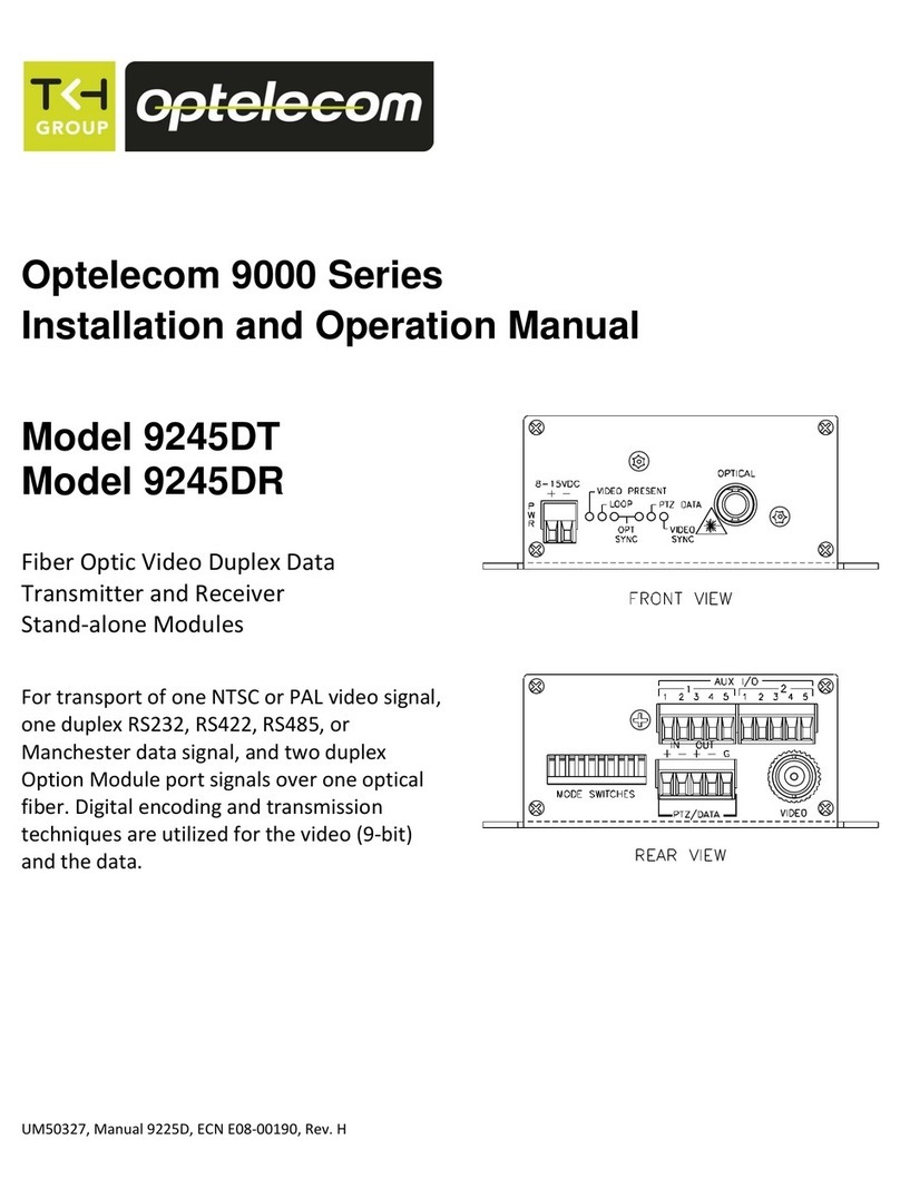 Optelecom 9245DT Installation and operation manual