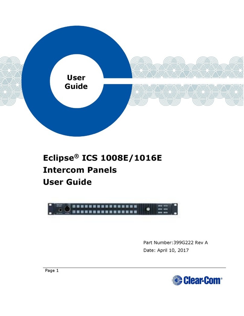 Clear-Com Eclipse ICS 1016E User manual