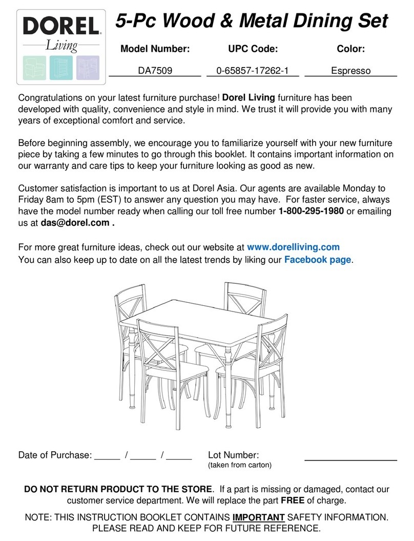 Dorel DA7509 Assembly instruction