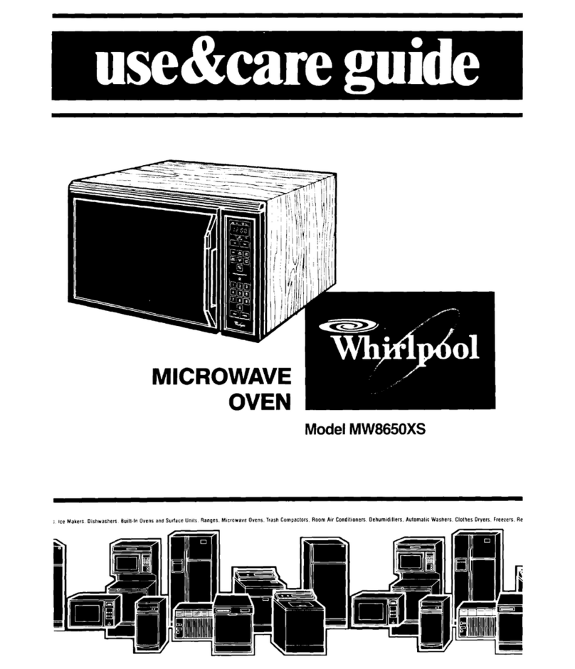 Whirlpool MW8650XS Use and care guide
