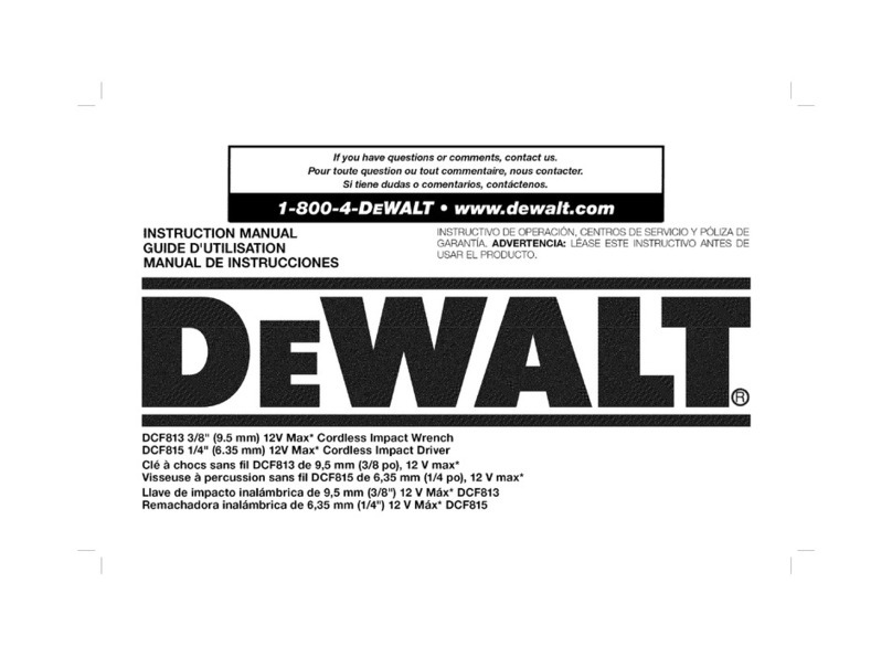 DeWalt XR Li-Ion DCF815 User manual