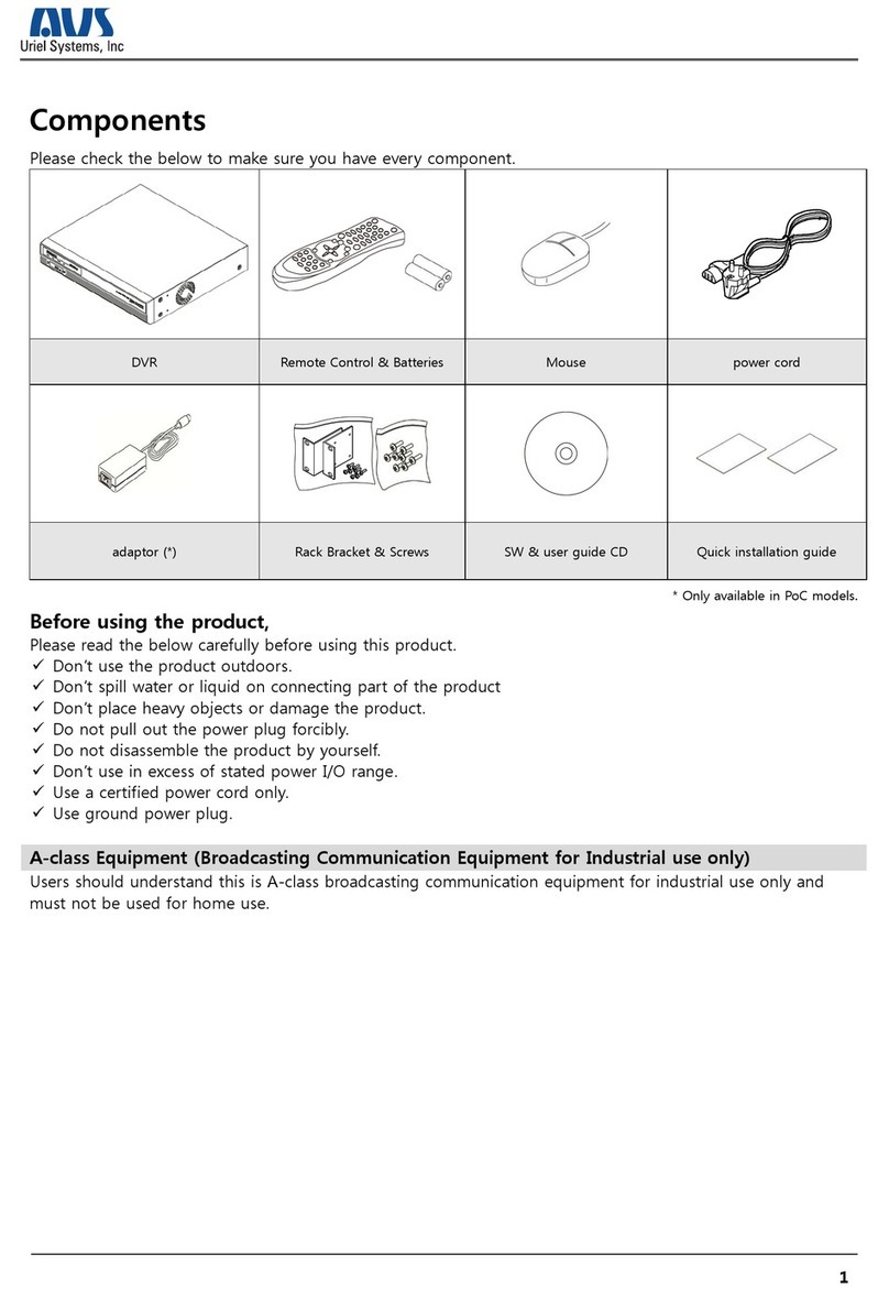 AVS Uriel Systems HD1600F-PDR quick guide