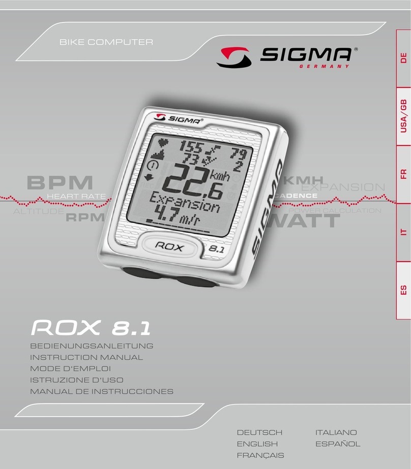 Sigma ROX 8.1 instruction manual