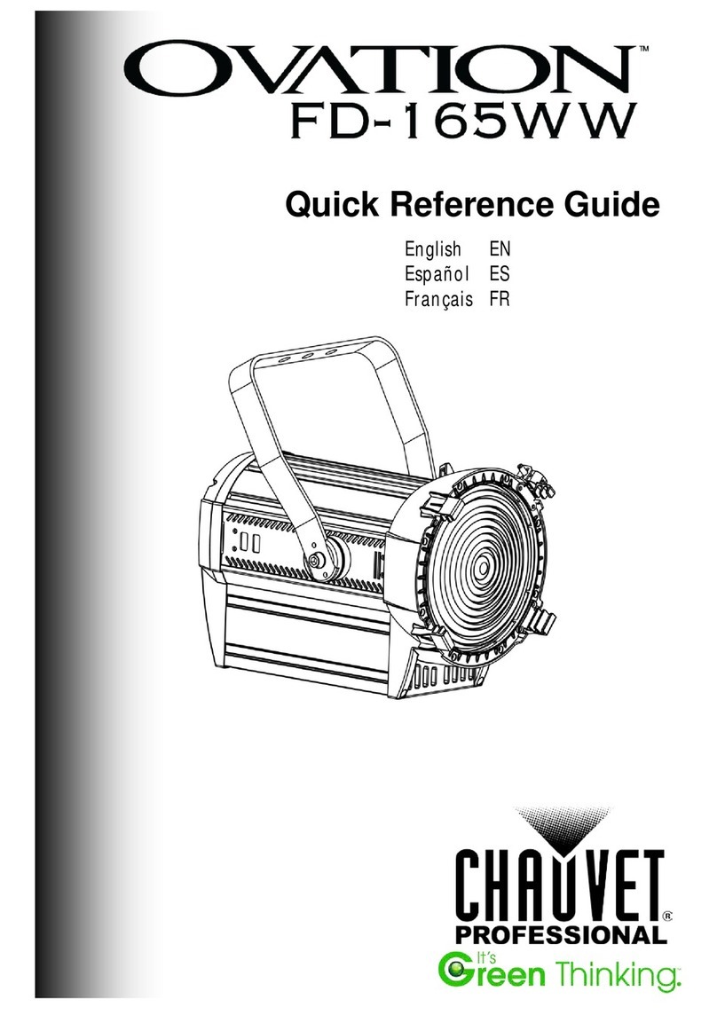 Chauvet Ovation FD-165WW Quick reference guide Chauvet Ovation FD-165WW Quick reference guide