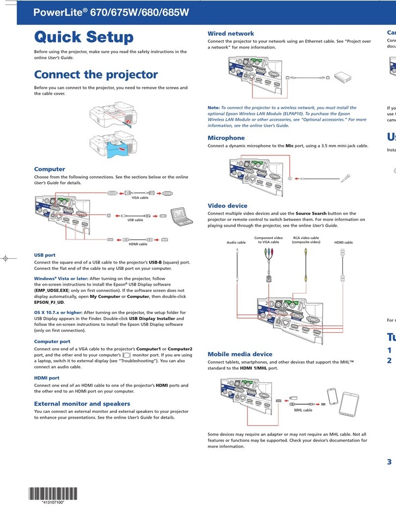 Epson PowerLite 670 Specification sheet