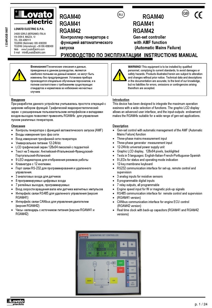 Lovato RGAM40 User manual