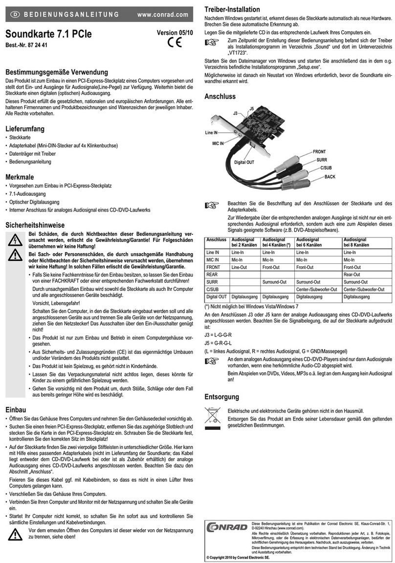 Conrad 87 24 41 operating instructions