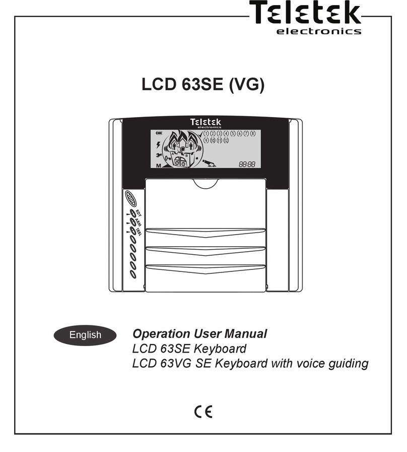 Teletek electronics LCD 63SE Operation user's manual