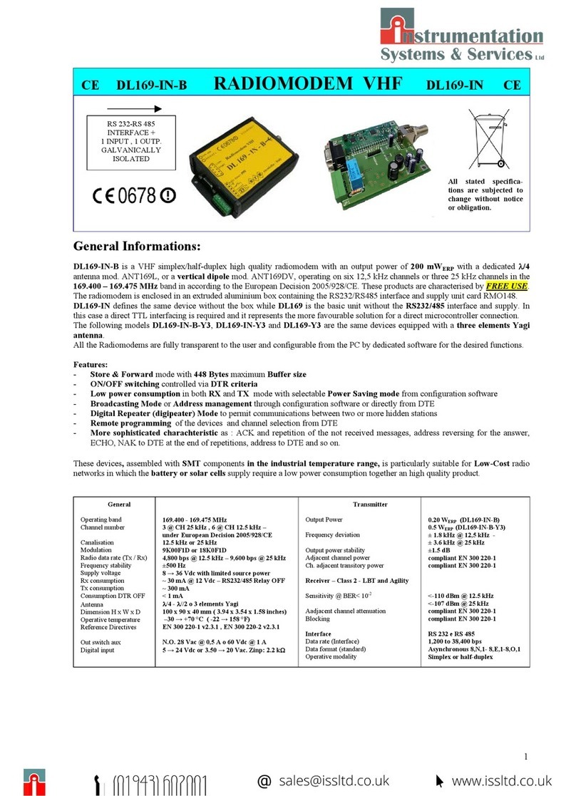 Instrumentation Systems & Services DL169-IN-B user manual