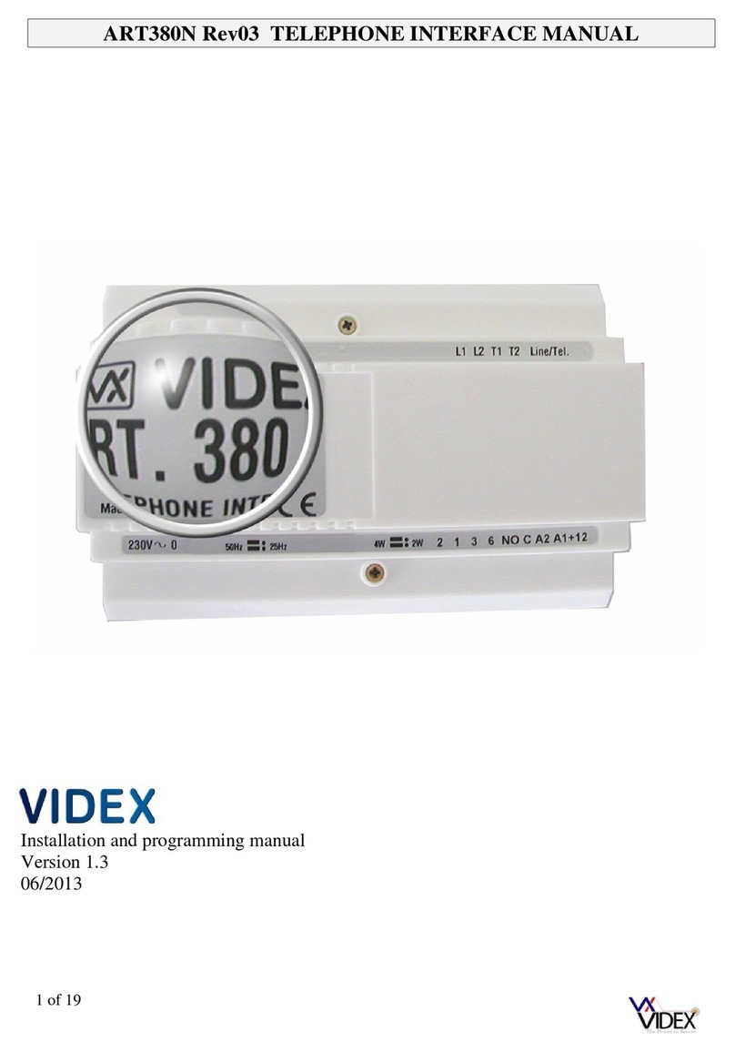 Videx ART380N Installation and programming manual