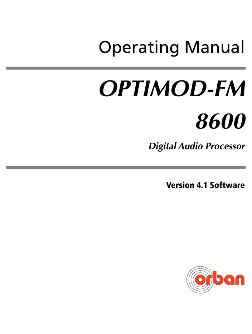 Orban OPTIMOD-FM 8600 operating manual