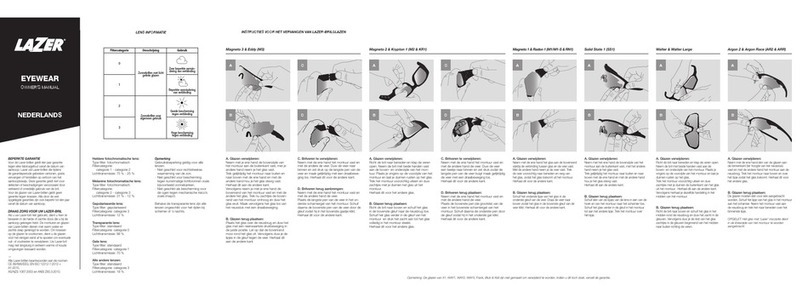 LAZER EYEWEAR owner's manual