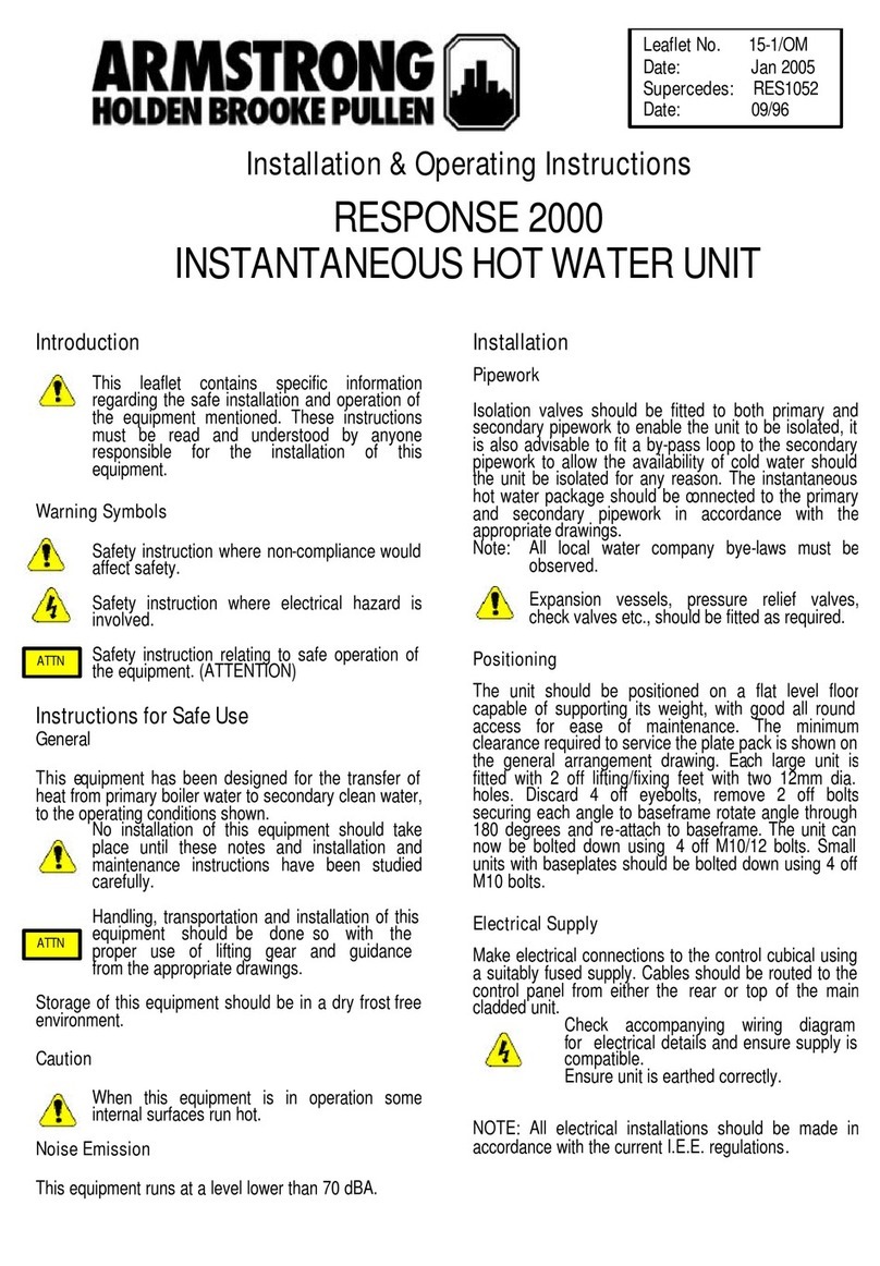 Armstrong response 2000 Installation & operating instructions Armstrong response 2000 Installation & operating instructions