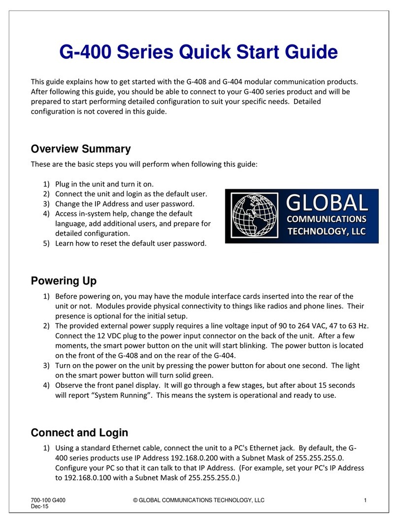 Global Communications G-404 User manual
