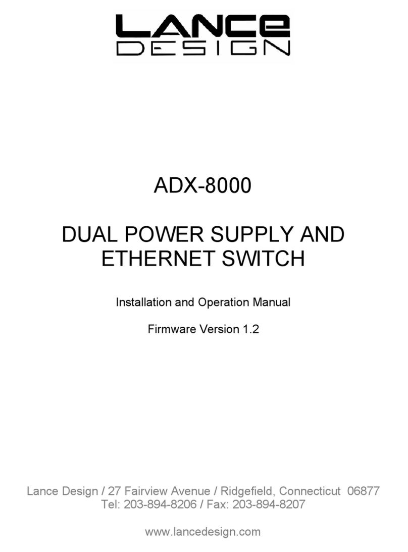 Lance Design ADX-8000 Installation and operation manual