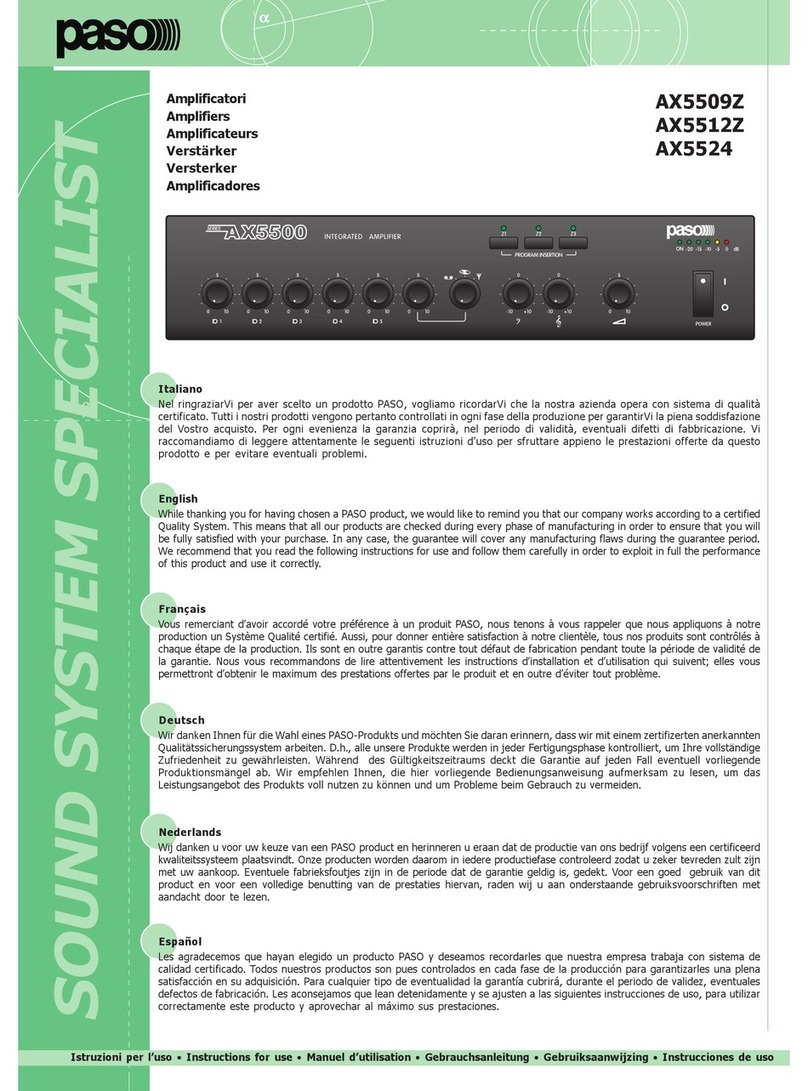 Paso Sound Products AX5509Z manual