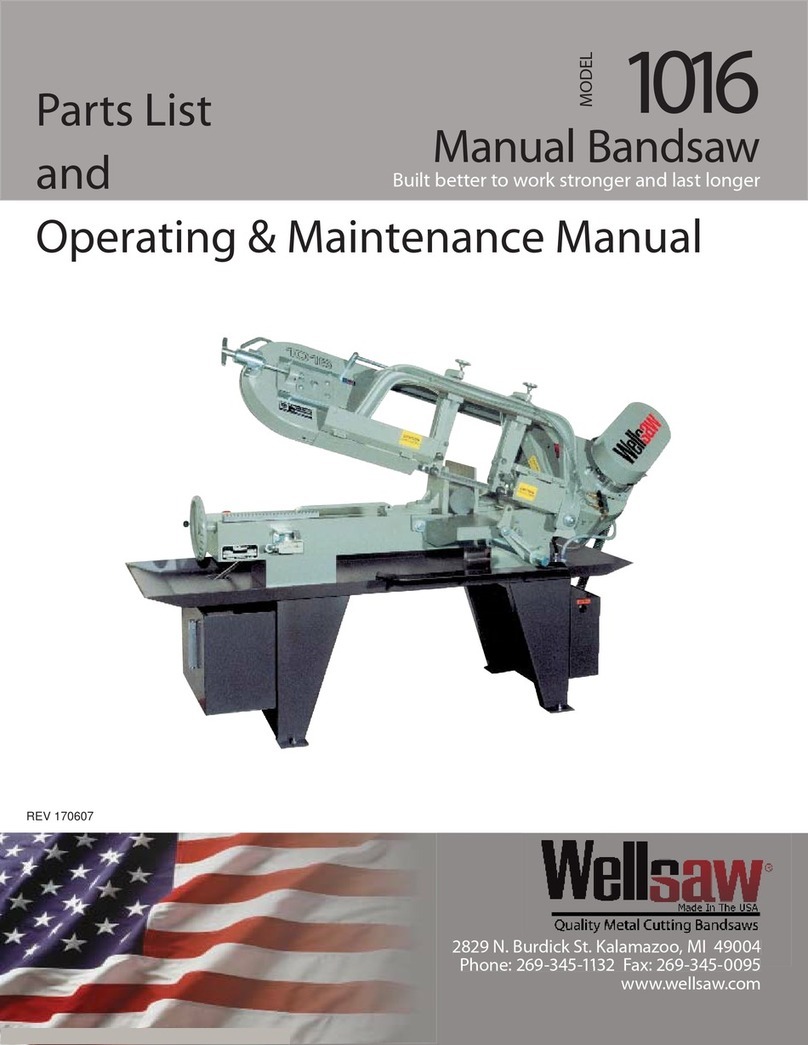Wellsaw 1016 operating & maintenance manual