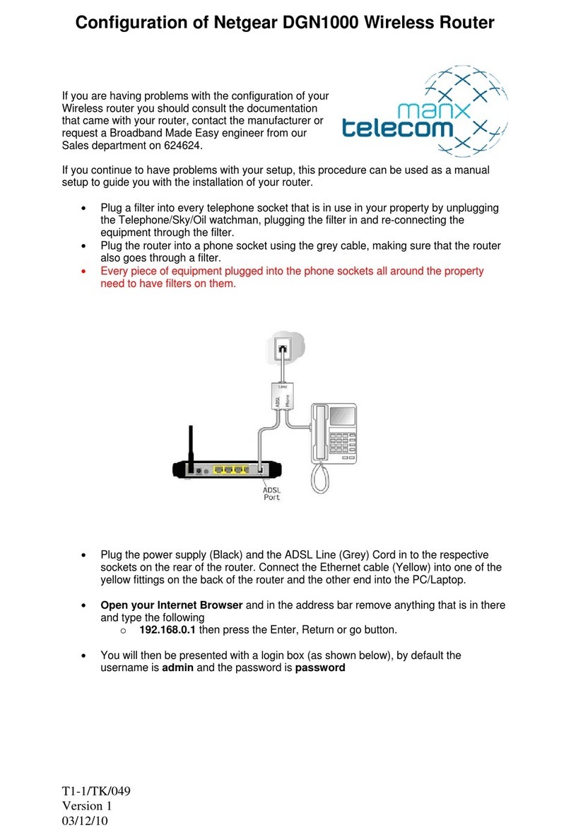 NETGEAR DGN1000 - Wireless-N Router With Built-in DSL... Configuration manual