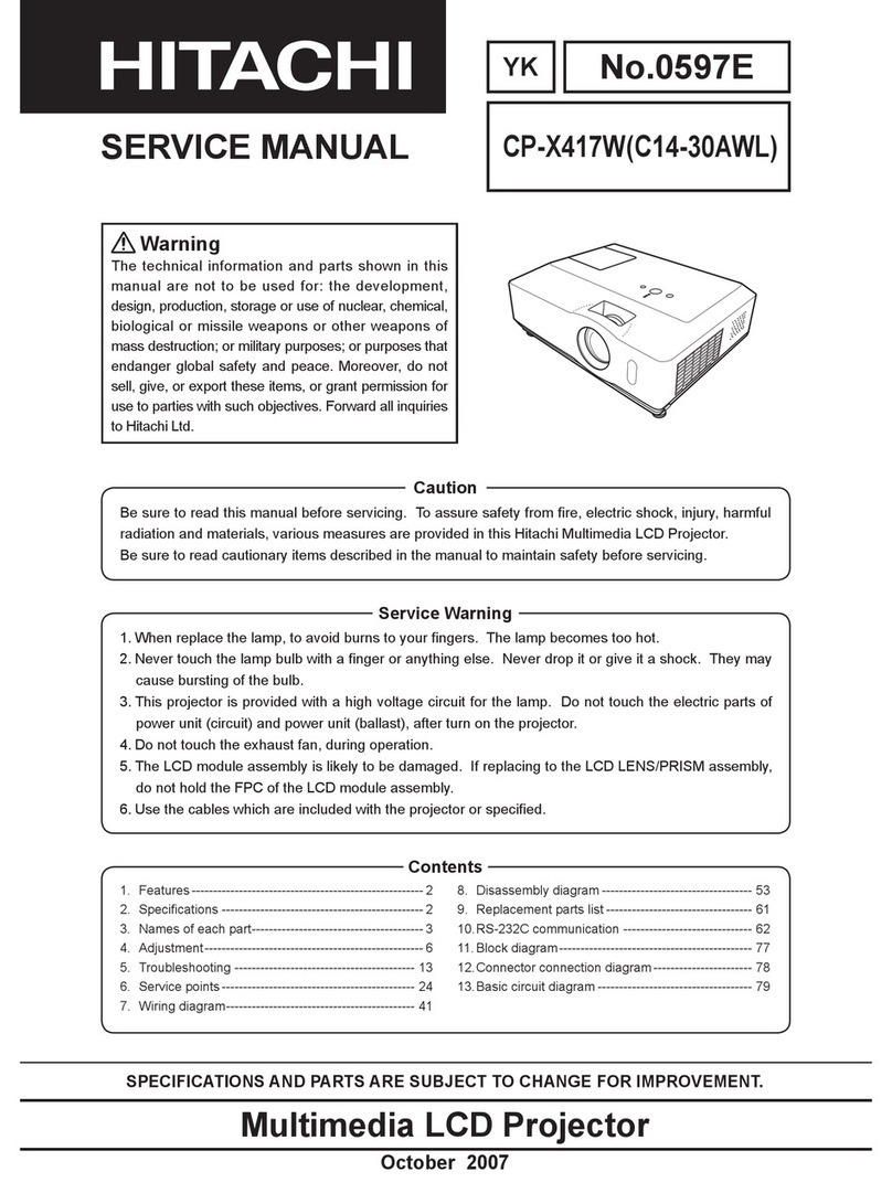 Hitachi CP-X417W(C14-30AWL) User manual