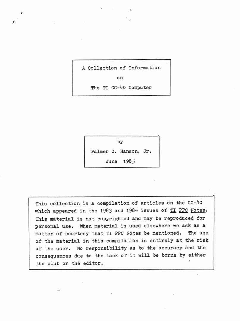 Texas Instruments CC-40 Owner's manual