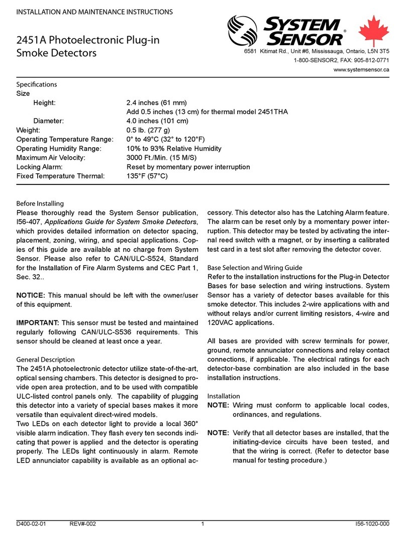System Sensor 2451A User manual