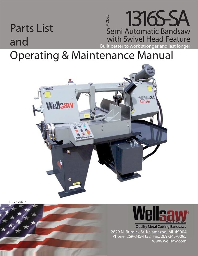 Wellsaw 1316S-SA Installation and operation manual Wellsaw 1316S-SA Installation and operation manual