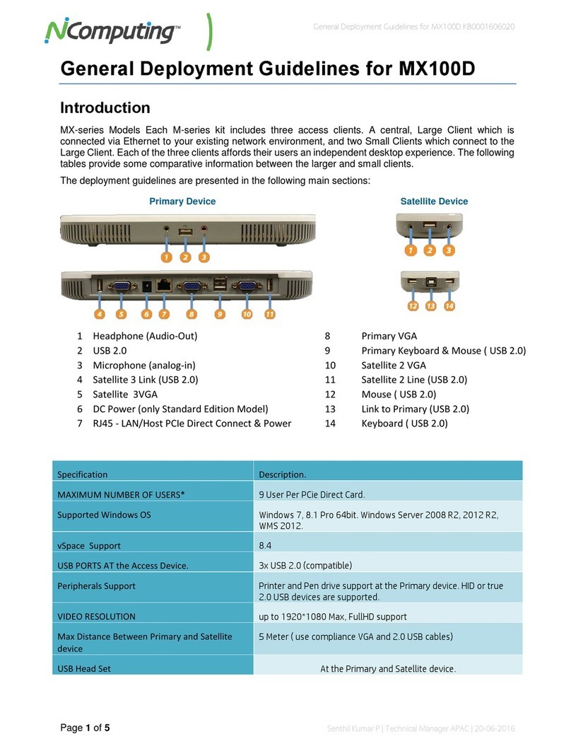 NComputing MX100D Deployment guide NComputing MX100D Deployment guide