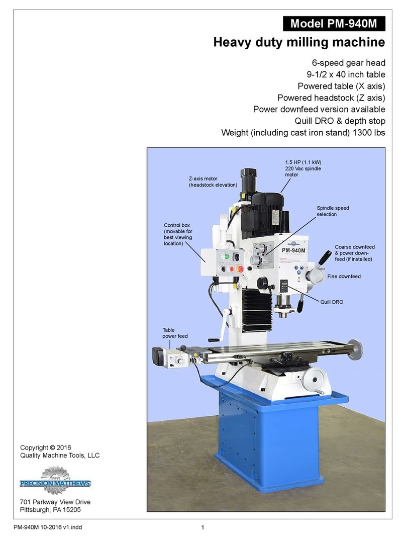 Quality Machine Tools PM-940M manual