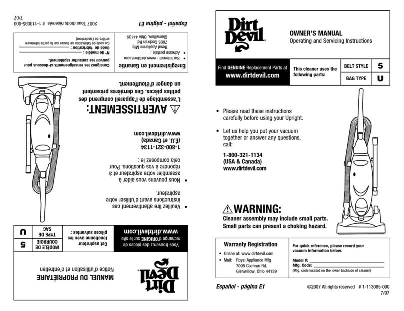 Dirt Devil M086035 User manual