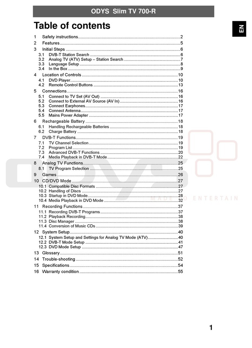 Odys TV 700-R User manual