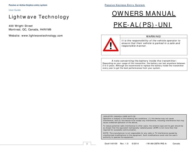 Lightwave Technology PKE-AL(PS)-UNI User manual