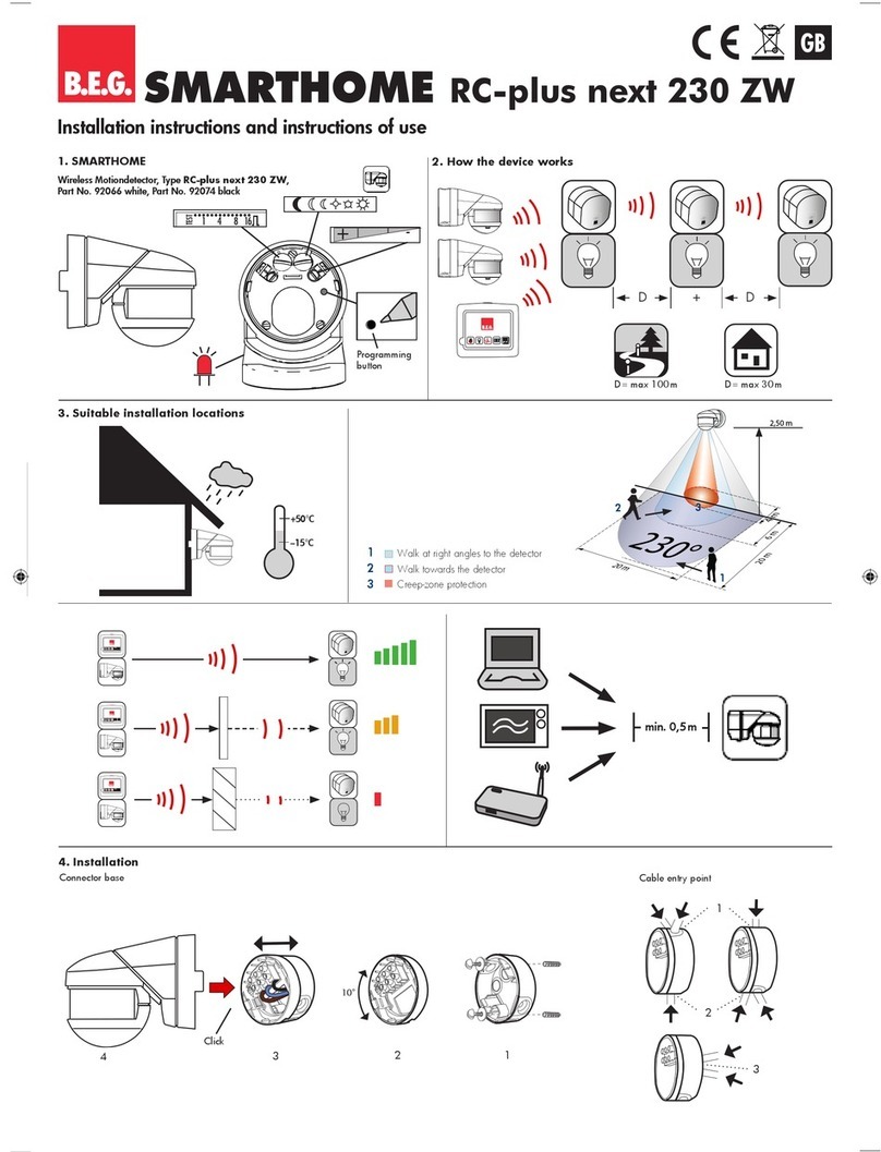 B.E.G. RC-plus next 230 ZW installation instructions B.E.G. RC-plus next 230 ZW installation instructions