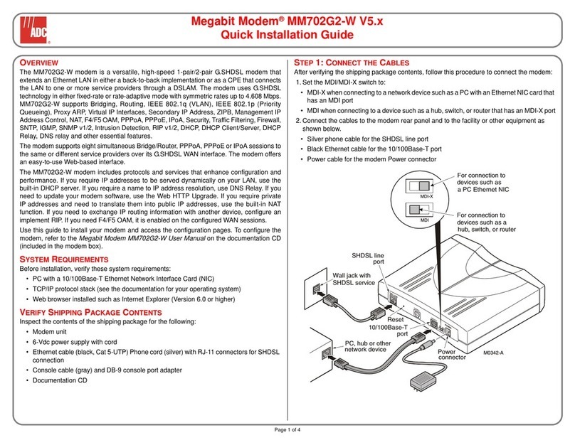 ADC MM702G2-W V5.x Quick installation guide