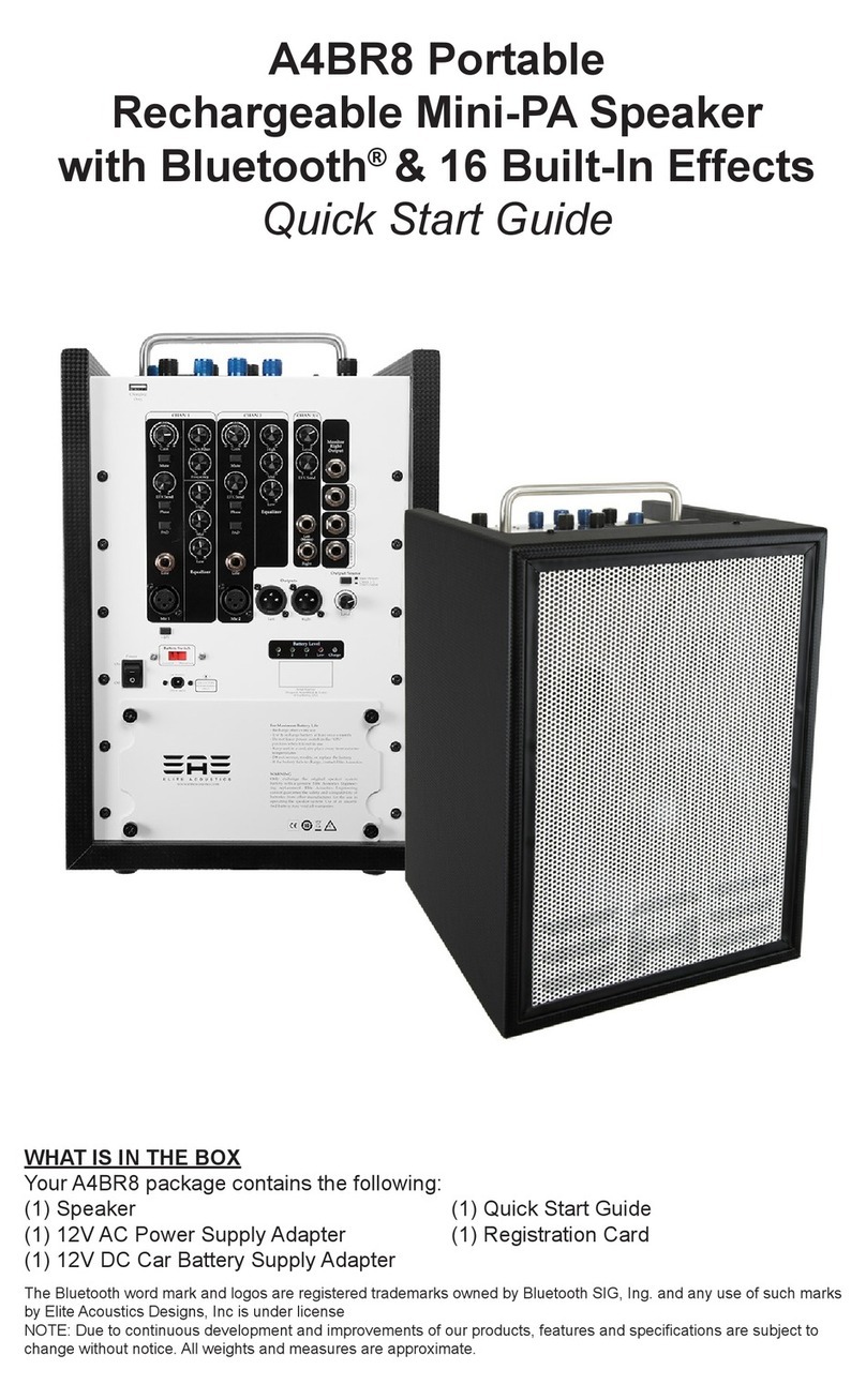 Elite Acoustics A4BR8 quick start guide