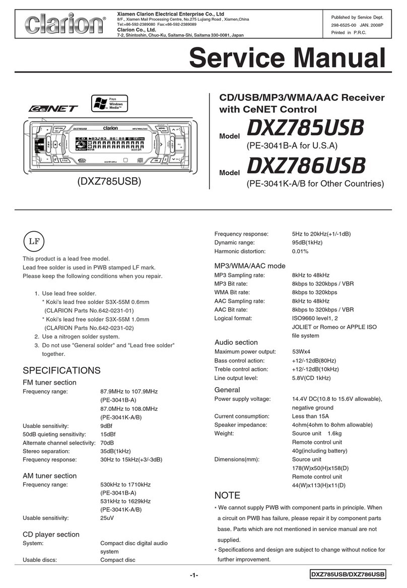 Clarion DXZ785USB User manual