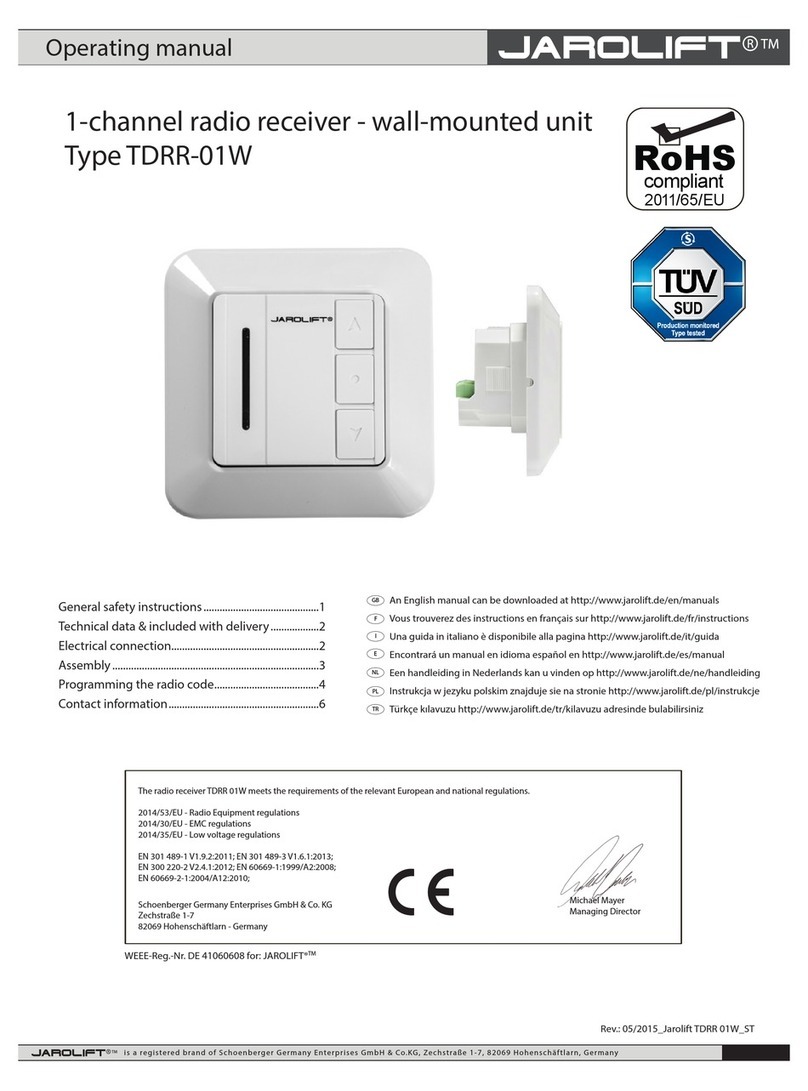 JAROLIFT TDRR-01W operating manual