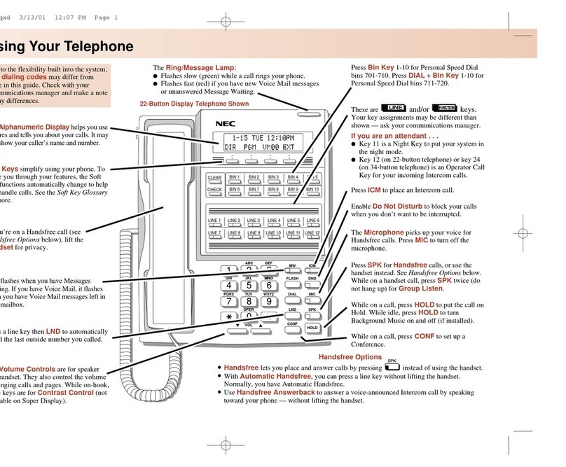 NEC DS1000 Quick reference guide