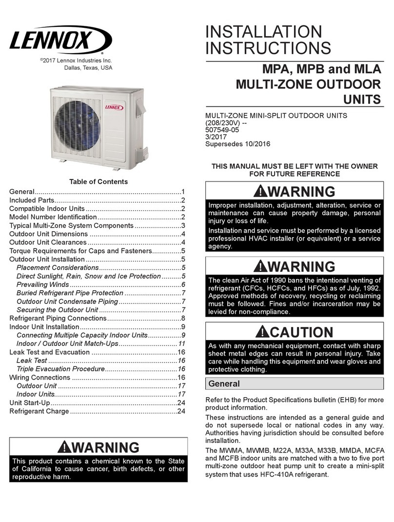 Lennox MPA018S4M-*P User manual