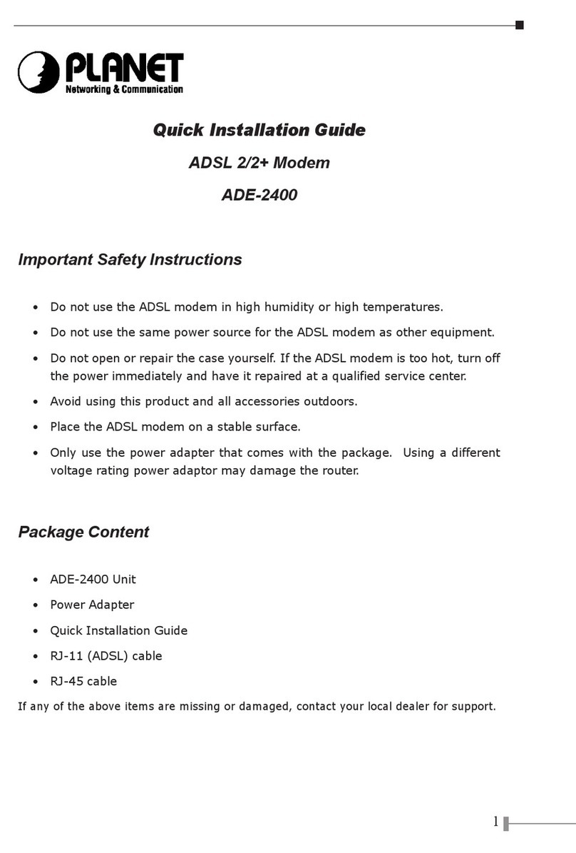 Planet Networking & Communication ADE-2400 Quick installation guide