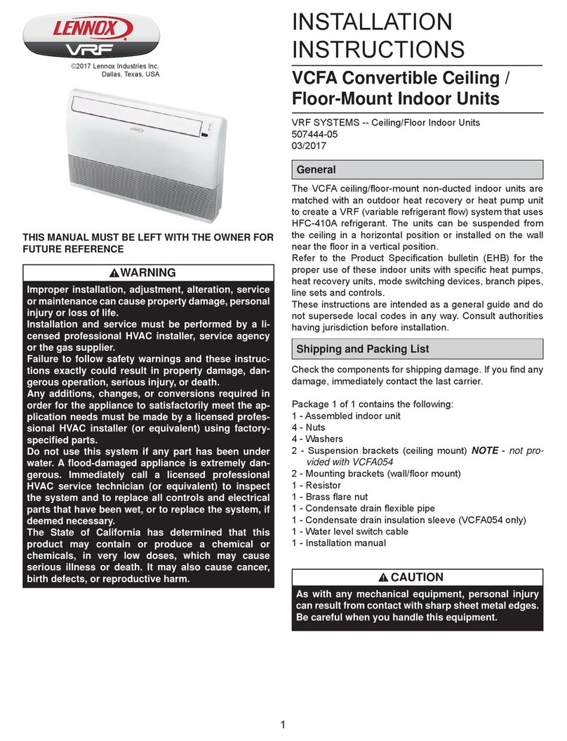 Lennox VCFA012S4 User manual