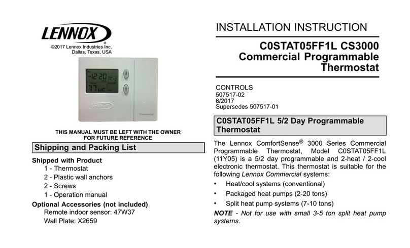 Lennox ComfortSense C0STAT05FF1L User manual