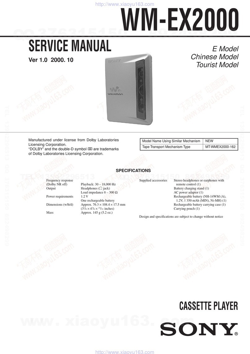 Sony Walkman WM-EX2000 Service manual