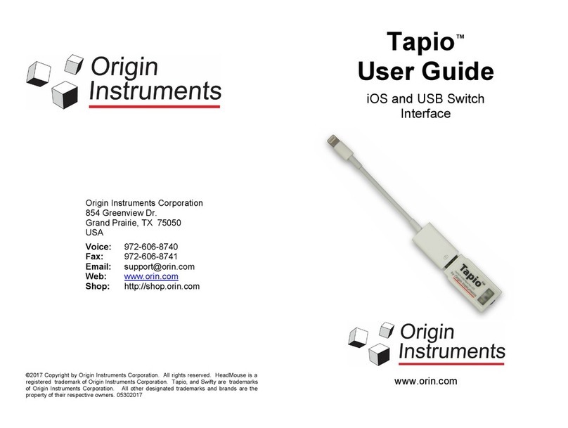 Origin Instruments Tapio User manual