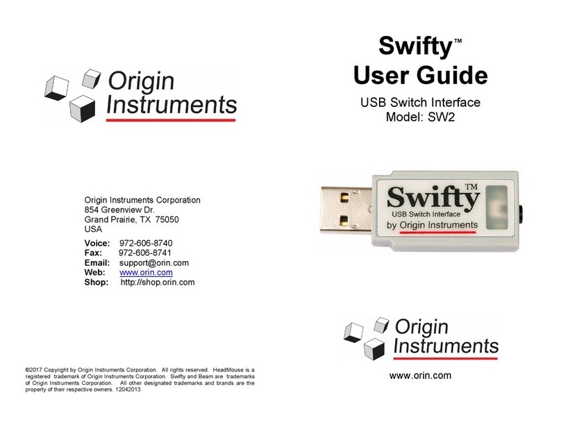 Origin Instruments Swifty SW2 User manual