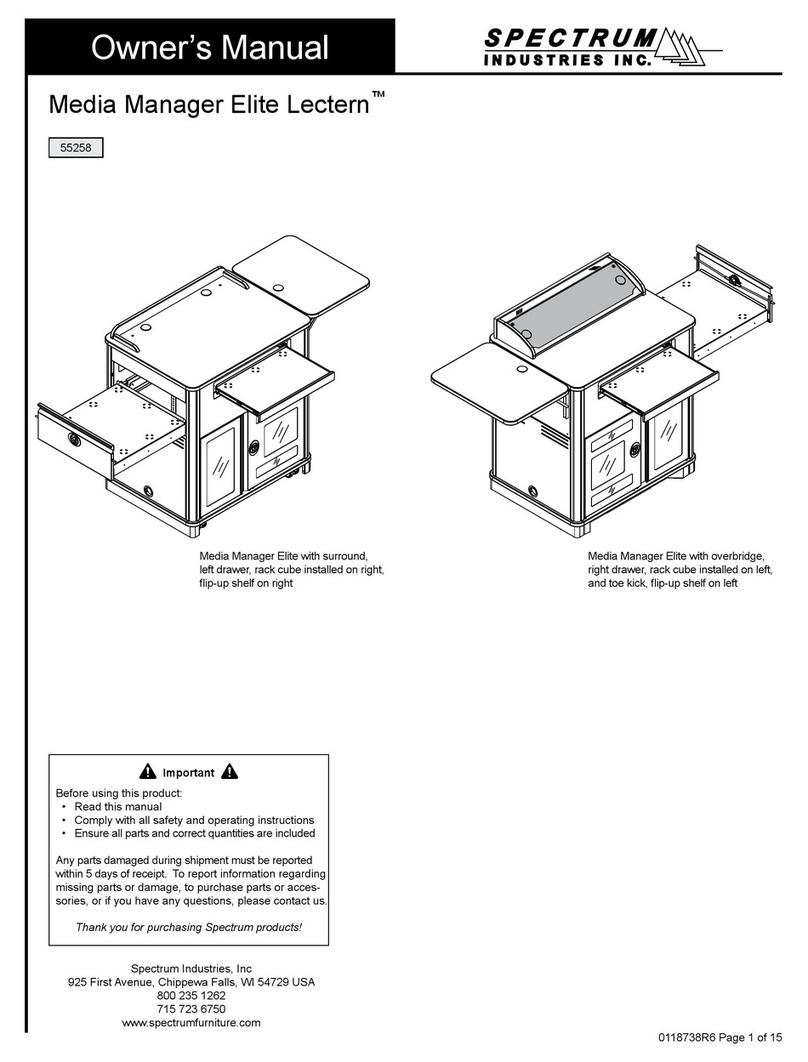 Spectrum Media Manager Elite Lectern 55258 User manual Spectrum Media Manager Elite Lectern 55258 User manual